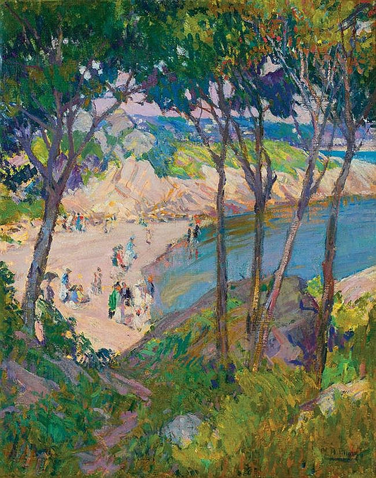 Half Moon Beach, vintage artwork by Mary Bradish Titcomb, 12x8" (A4) Poster