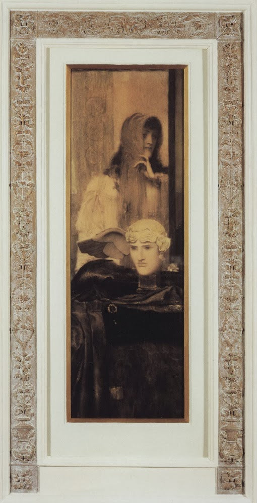 White, Black and Gold, vintage artwork by Fernand Khnopff, 12x8" (A4) Poster