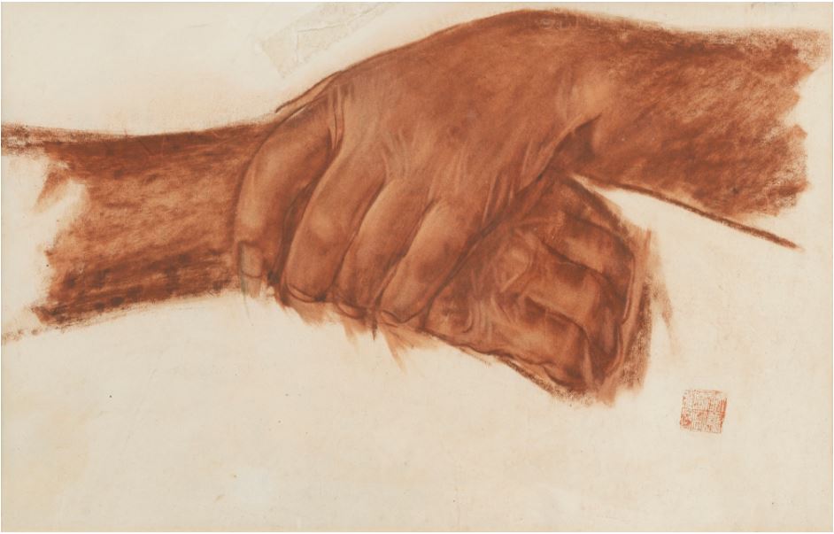 Study of Hands, vintage artwork by Alexander Evgenievich Yakovlev, 12x8" (A4) Poster