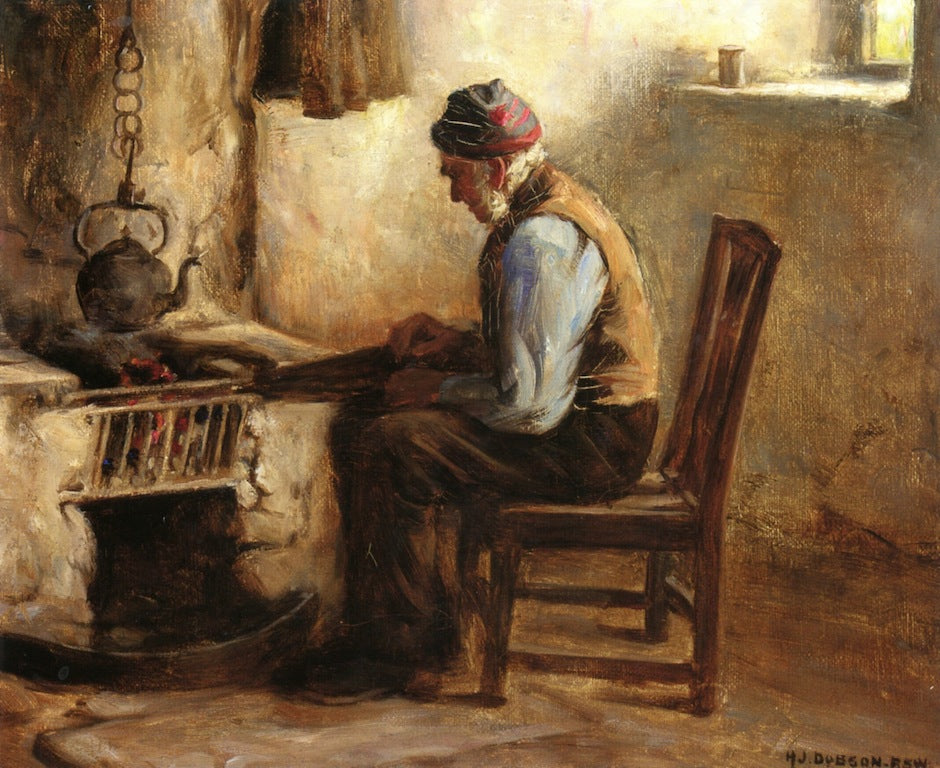 Stoking the Coals, vintage artwork by Henry John Dobson, 12x8" (A4) Poster