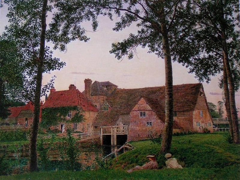 Streatley Mill, vintage artwork by George Price Boyce, R.W.S., 12x8" (A4) Poster