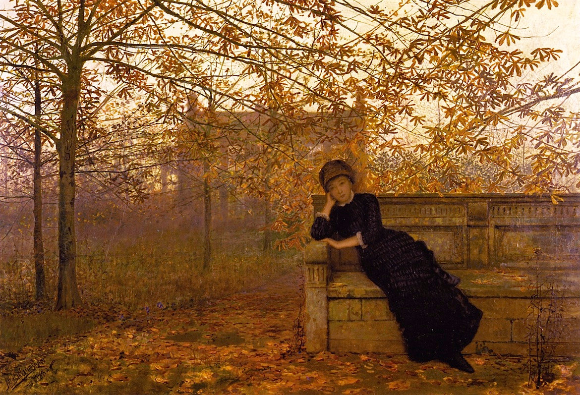 Autumn Regrets, vintage artwork by John Atkinson Grimshaw, 12x8" (A4) Poster
