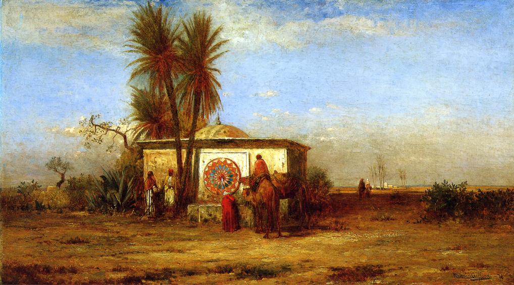 An Arab Fountain, vintage artwork by Robert Swain Gifford, 12x8" (A4) Poster