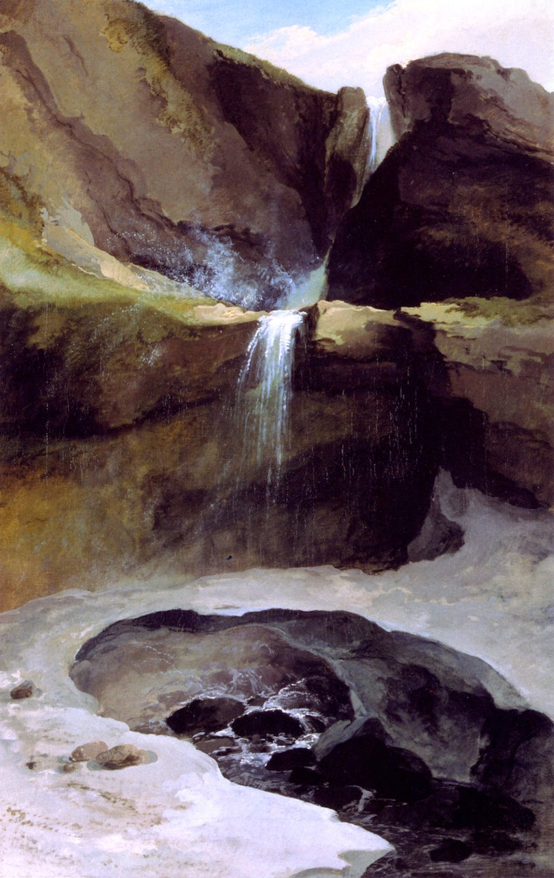 The Geltenschluss in the Lauenen with a Bridge of Snow, vintage artwork by Caspar Wolf, 12x8" (A4) Poster