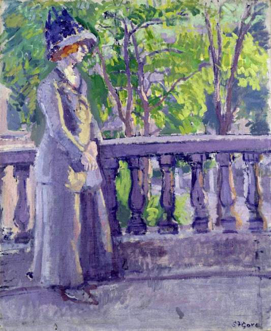 The Balcony, Mornington Crescent, London, vintage artwork by Spencer Gore, 12x8" (A4) Poster