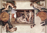 Drunkenness of Noah (with ignudi and medallions), vintage artwork by Michelangelo, A3 (16x12") Poster Print