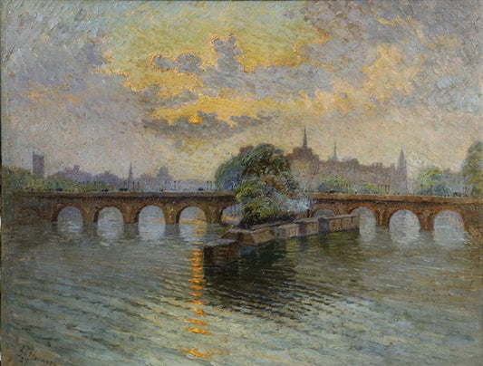 Pont Neuf Viewed from the Louvre, vintage artwork by James Taylor Harwood, 12x8" (A4) Poster