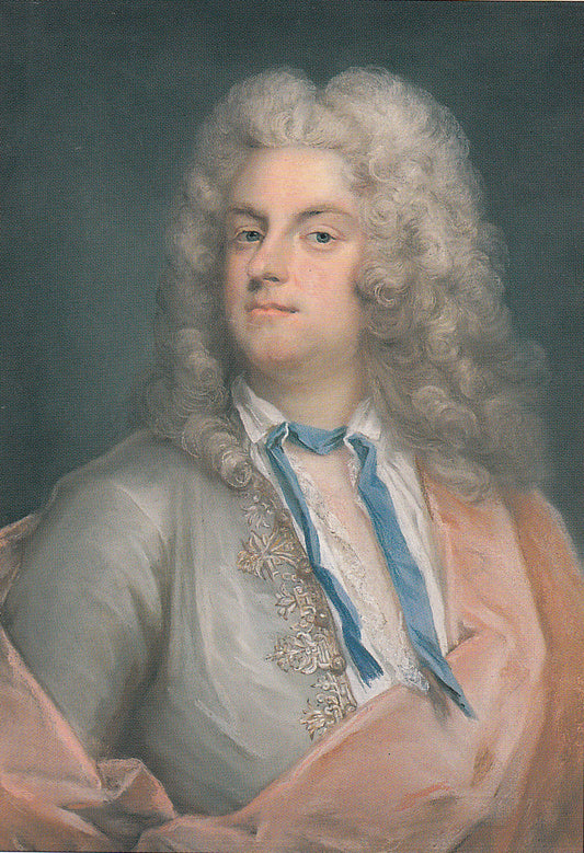 Portrait of Carl Gustaf Tessin, vintage artwork by Gustaf Lundberg, 12x8" (A4) Poster