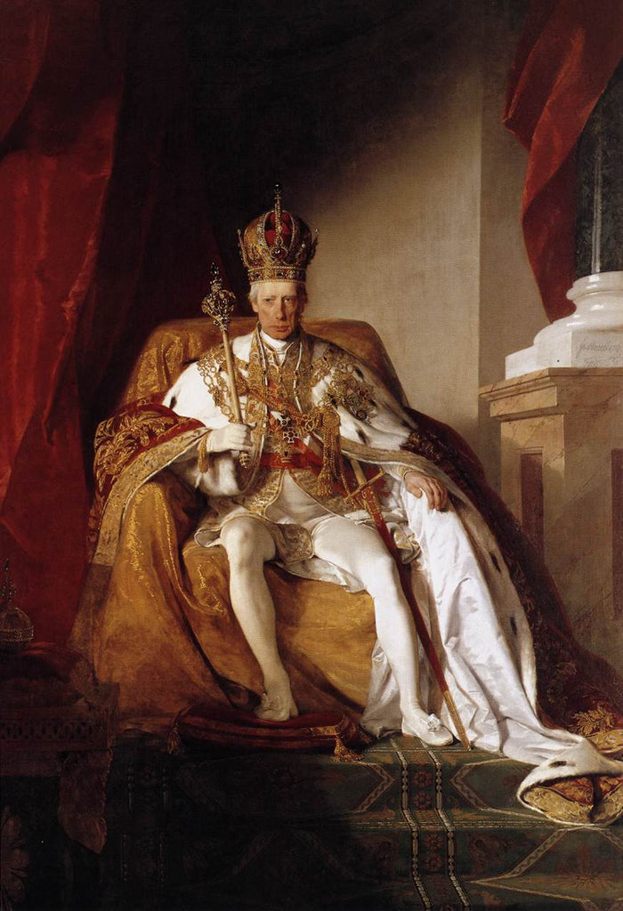 Emperor Franz I of Austria in his Coronation Robes, vintage artwork by Friedrich von Amerling, A3 (16x12