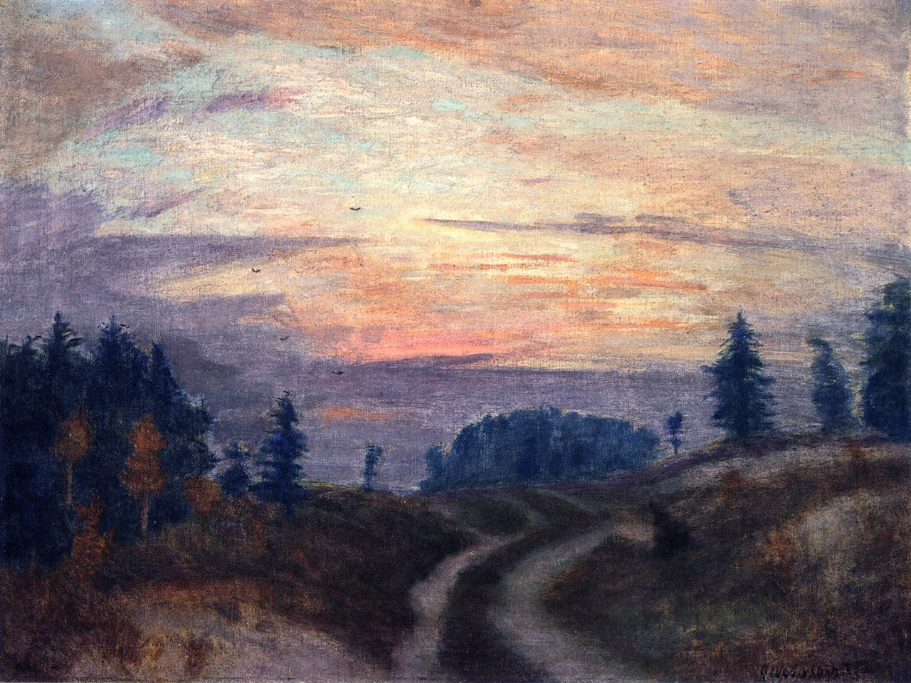 Twilight in the Surheide by Otto Modersohn,A3(16x12")Poster