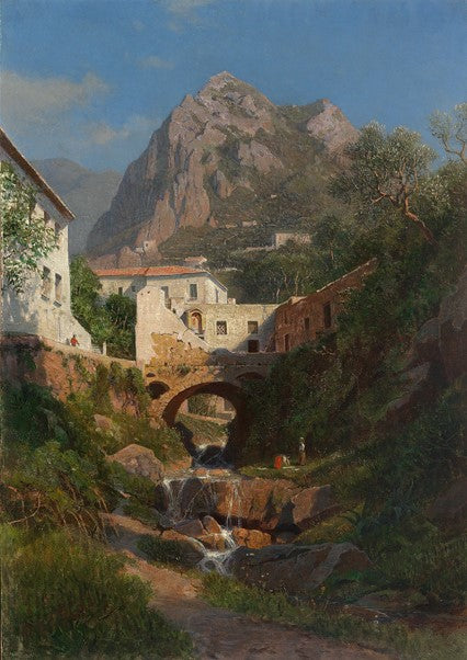 Amalfi, Valley of the Molina, vintage artwork by William Stanley Haseltine, 12x8" (A4) Poster