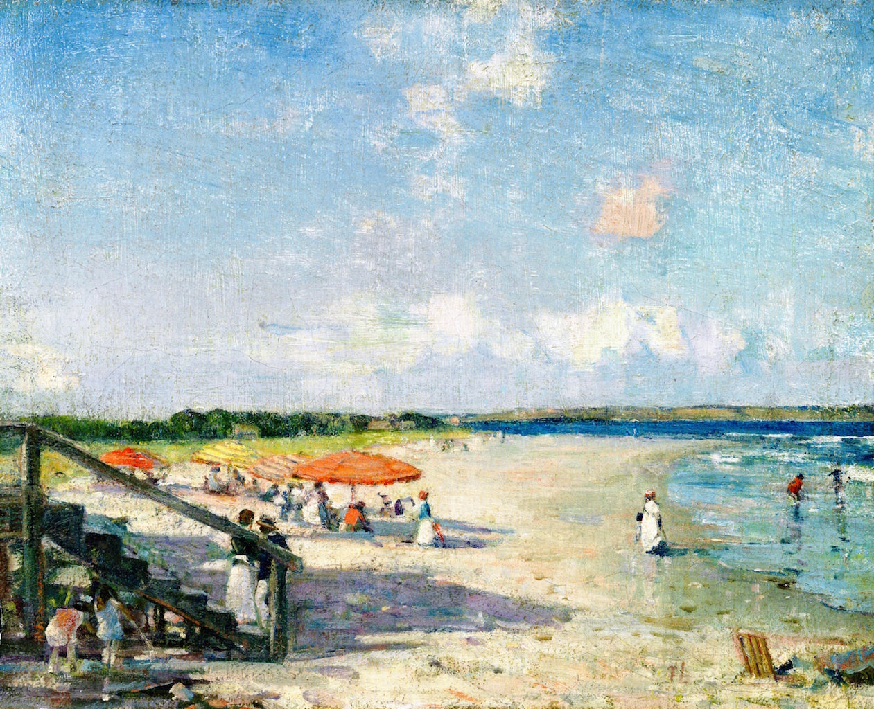 Bathing Beach, Massachusetts by Peleg Franklin Brownell,A3(16x12")Poster