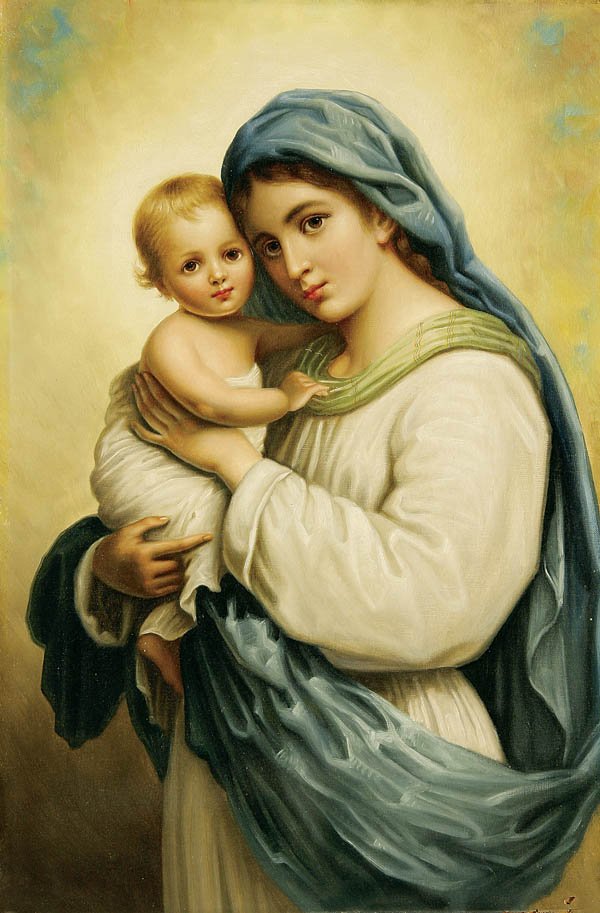 Madonna with Child by Hans Zatzka,A3(16x12")Poster