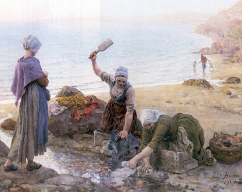 Souvenir de dour Amenez, vintage artwork by Jules-Adolphe Breton, 12x8" (A4) Poster