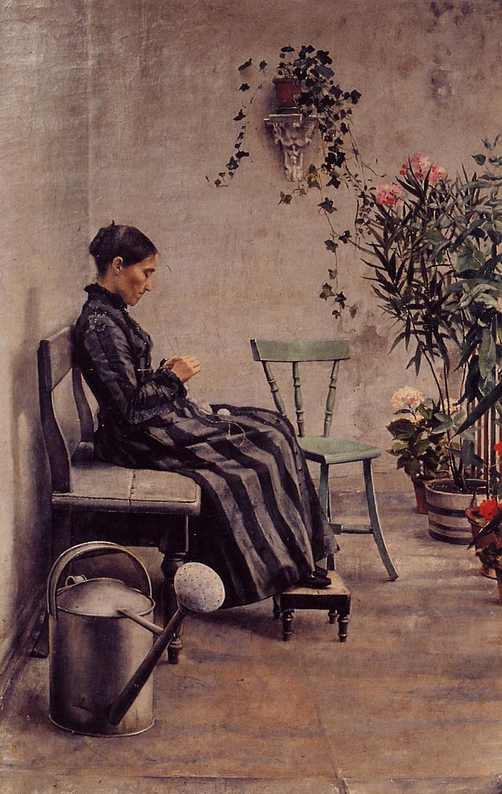 The Knitter by Georges Lemmen,A3(16x12")Poster