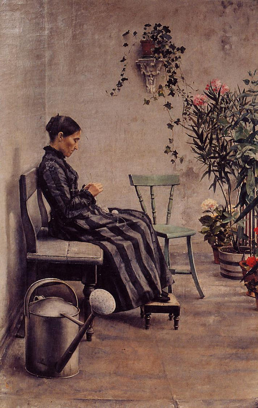 The Knitter by Georges Lemmen,A3(16x12")Poster