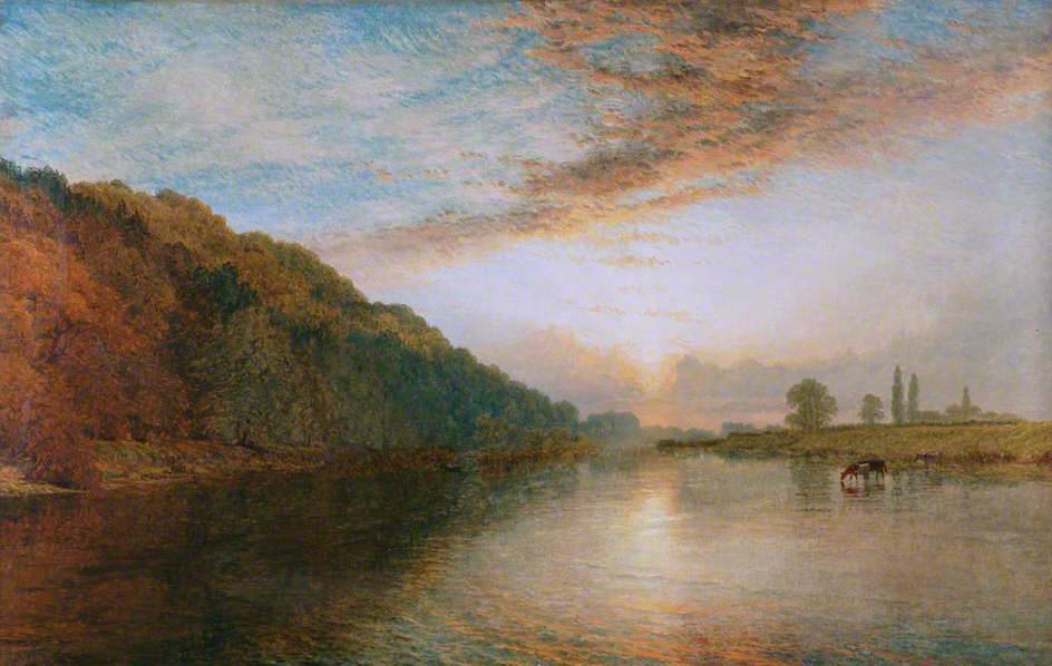 On the Trent near Nottingham, vintage artwork by Henry Dawson, A3 (16x12") Poster Print