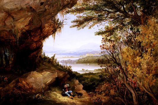 Scene on the Hudson, vintage artwork by James Hamilton, A3 (16x12") Poster Print
