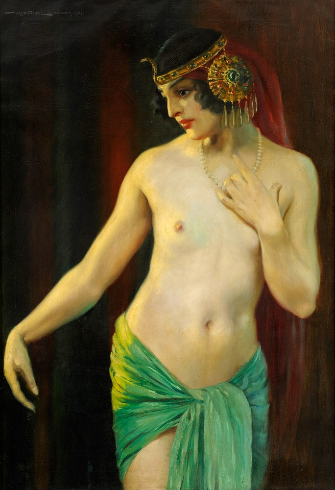 The Odalisque, vintage artwork by Hans Hassenteufel, 12x8" (A4) Poster