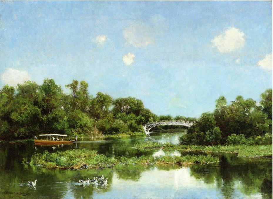 South End of Wooded Island, vintage artwork by Hugh Bolton Jones, 12x8" (A4) Poster