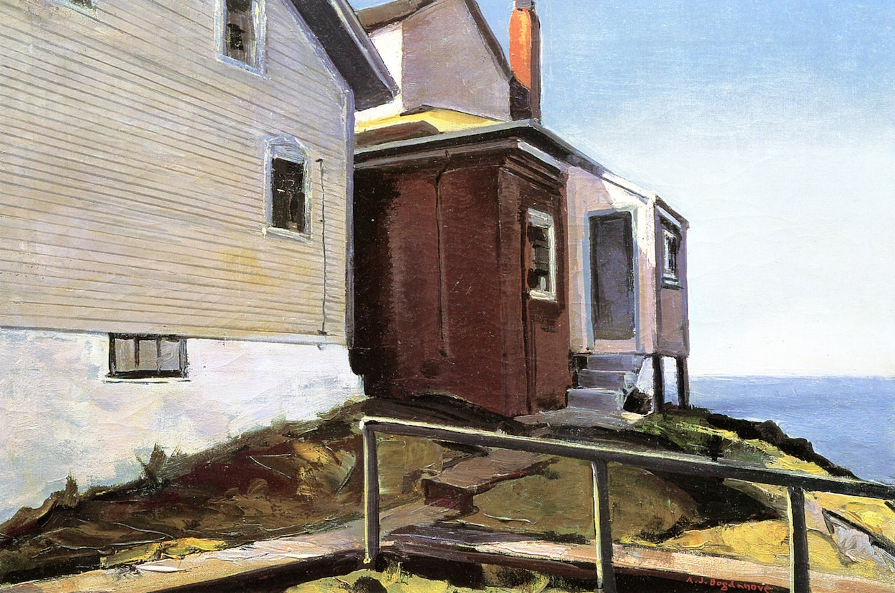 Fisherman's Shack, vintage artwork by Abraham J. Bogdanove, 12x8" (A4) Poster
