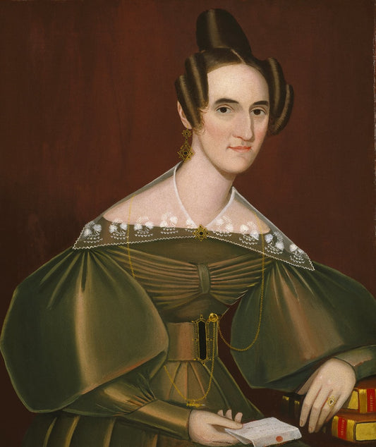 Jeannette Woolley, later Mrs. John Vincent Storm, vintage artwork by Ammi Phillips, 12x8" (A4) Poster