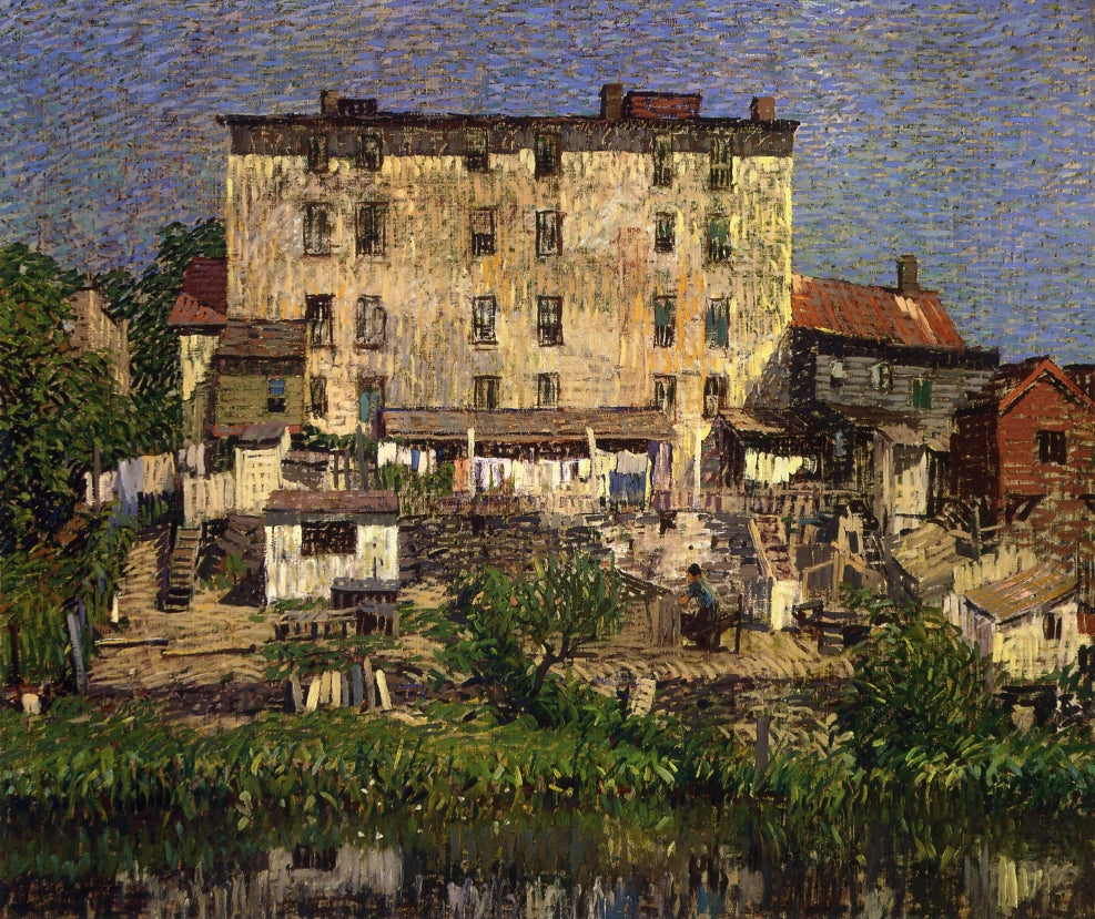 The White Tenement, vintage artwork by Robert Spencer, 12x8" (A4) Poster