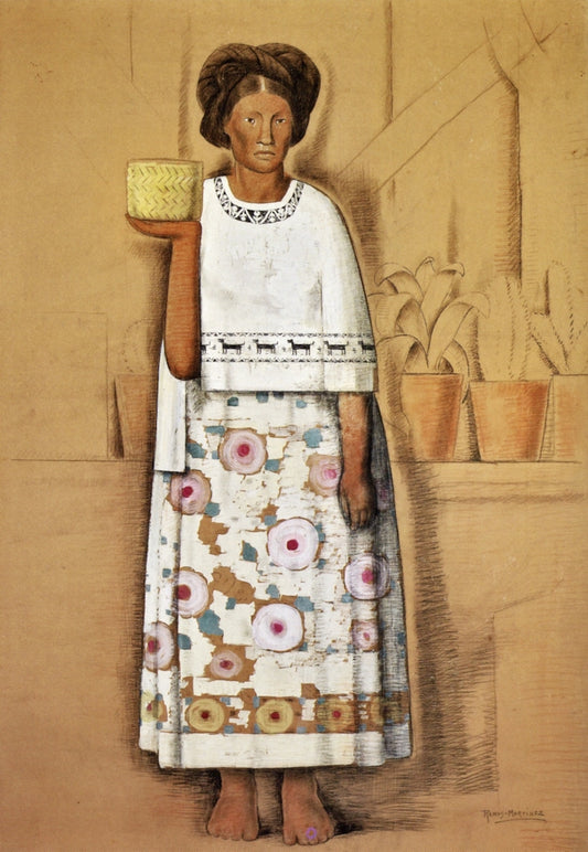 India de Michoacán, vintage artwork by Alfredo Ramos Martinez, 12x8" (A4) Poster
