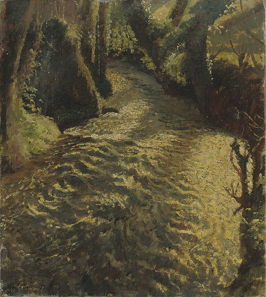 The Stream in Winter, vintage artwork by Harold Charles Francis Harvey, 12x8" (A4) Poster