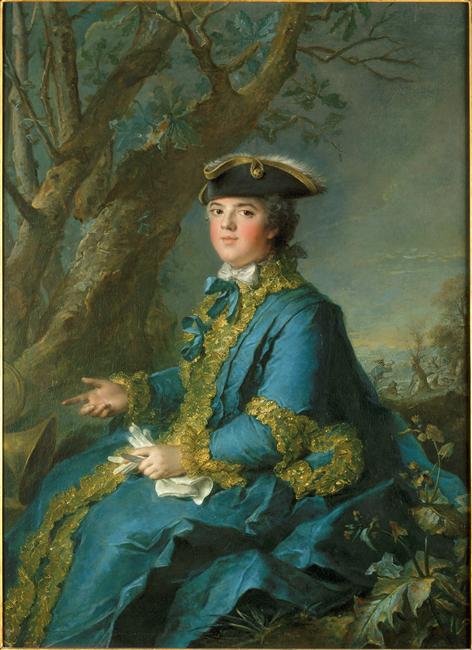 Posthumous portrait of Louise-Élisabeth de France, Duchess of Parma, vintage artwork by Jean-Marc Nattier, 12x8" (A4) Poster