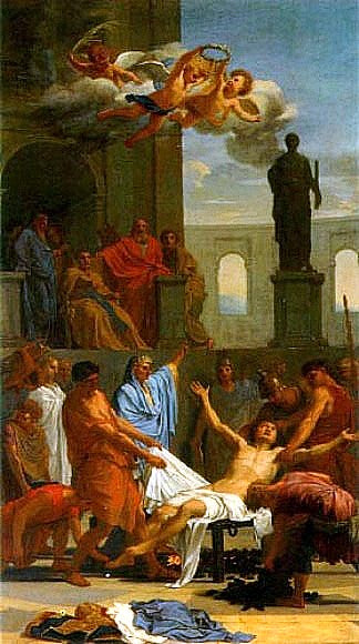 The Martyrdom of St Lawrence, vintage artwork by Eustache Le Sueur, 12x8" (A4) Poster