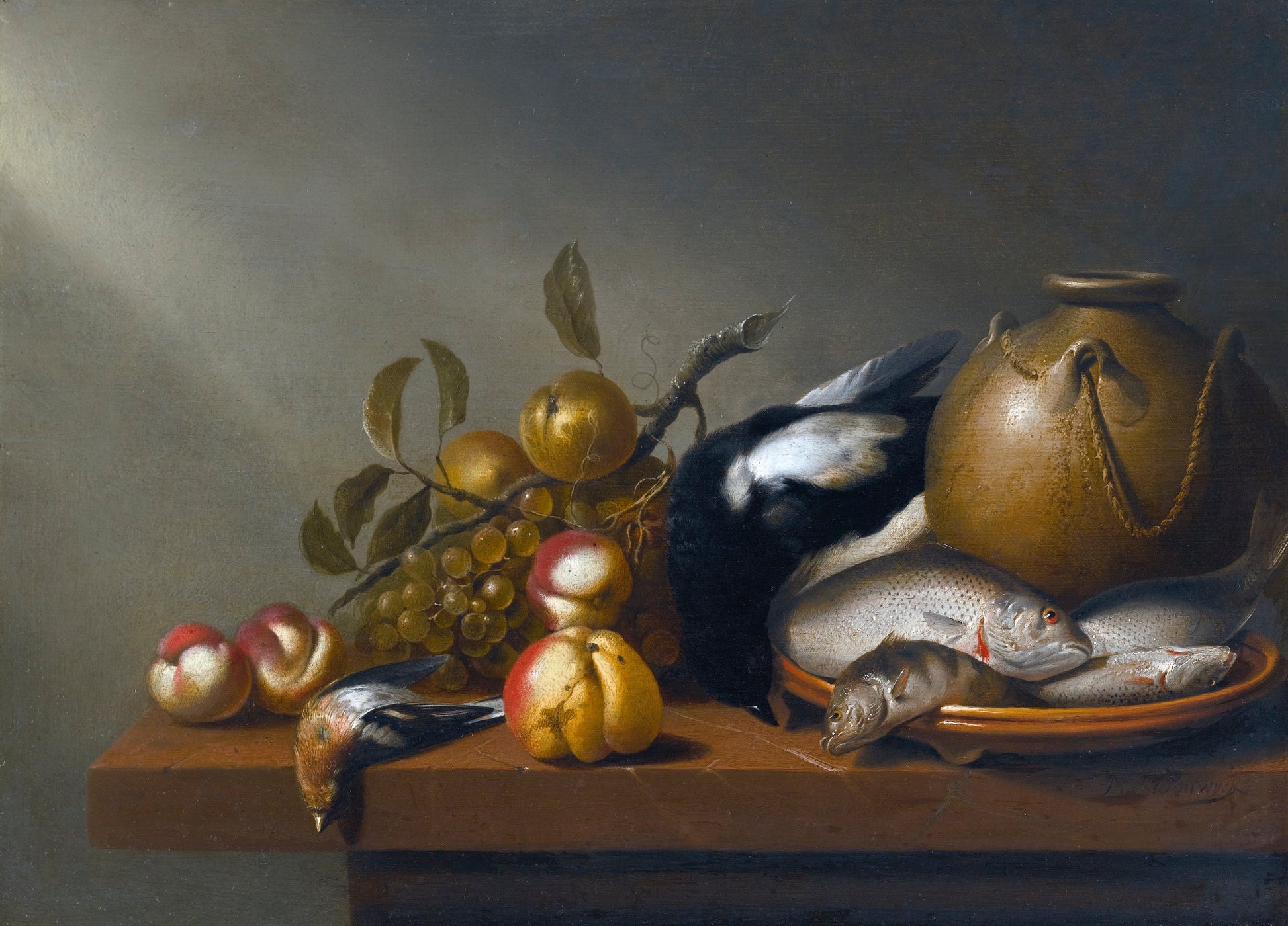A Still Life of Fruit, vintage artwork by Harmen van Steenwijck, 12x8" (A4) Poster