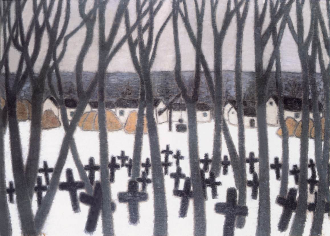 Cemetery in the Great Plain, vintage artwork by József Rippl-Rónai, 12x8" (A4) Poster