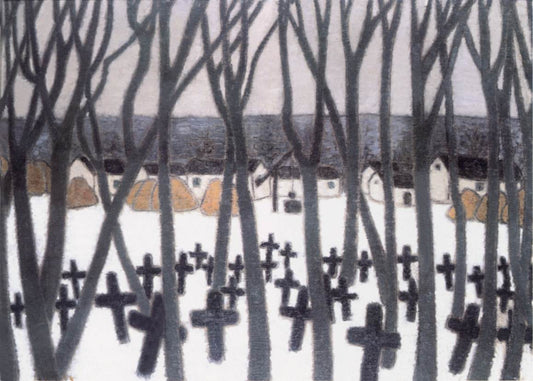 Cemetery in the Great Plain, vintage artwork by József Rippl-Rónai, 12x8" (A4) Poster