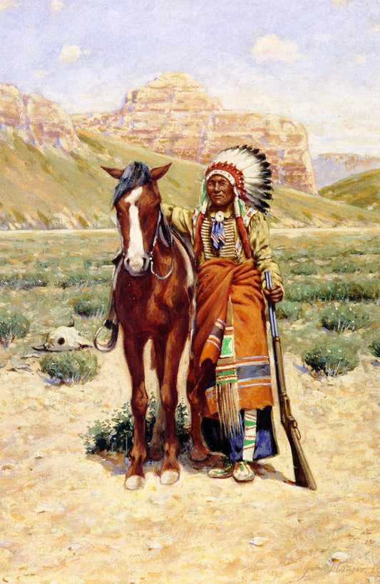Comrade of the Plains, vintage artwork by John Hauser, 12x8" (A4) Poster
