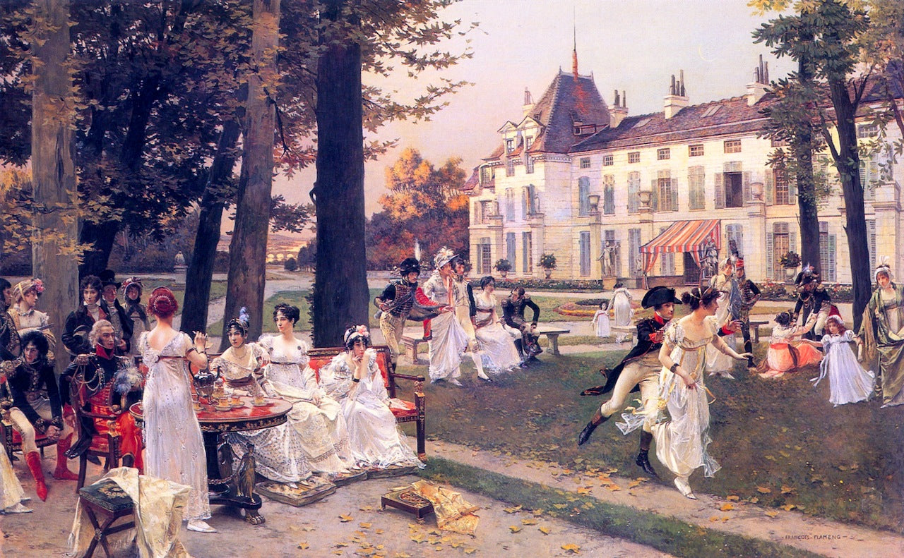 Reception at Malmaison in 1802, vintage artwork by Francois Flameng, 12x8" (A4) Poster