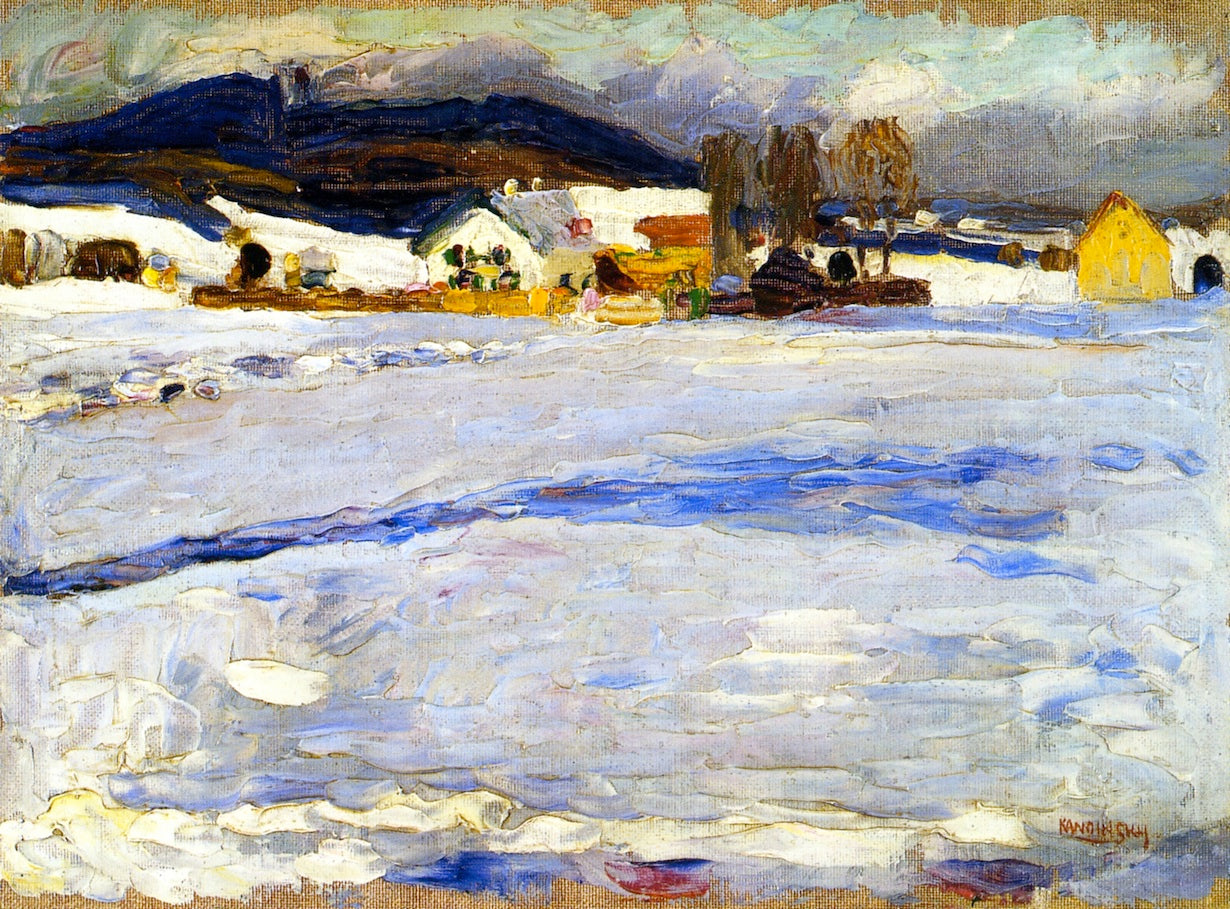 Bei Starnberg - Winter, vintage artwork by Wassily Kandinsky, 12x8" (A4) Poster