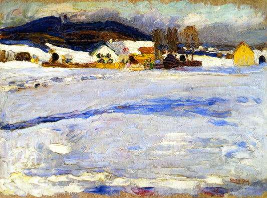 Bei Starnberg - Winter, vintage artwork by Wassily Kandinsky, 12x8" (A4) Poster