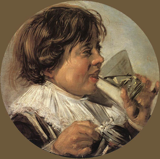 Drinking Boy (Taste), vintage artwork by Frans Hals, 12x8" (A4) Poster