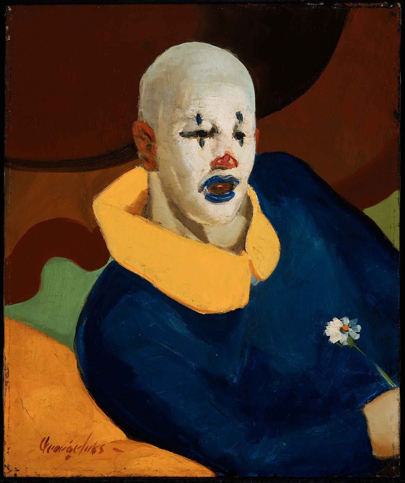 A Clown, vintage artwork by George Luks, 12x8" (A4) Poster