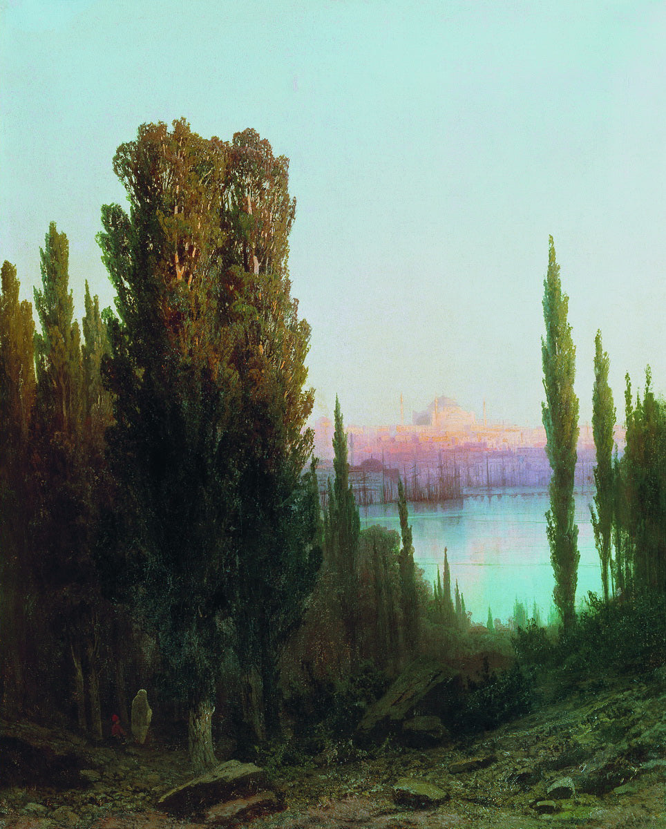 View in Turkey, vintage artwork by Arseny Meschersky, 12x8" (A4) Poster