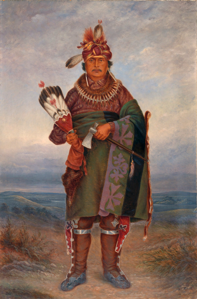 Sac and Fox Indian, vintage artwork by Antonio Zeno Shindler, 12x8" (A4) Poster