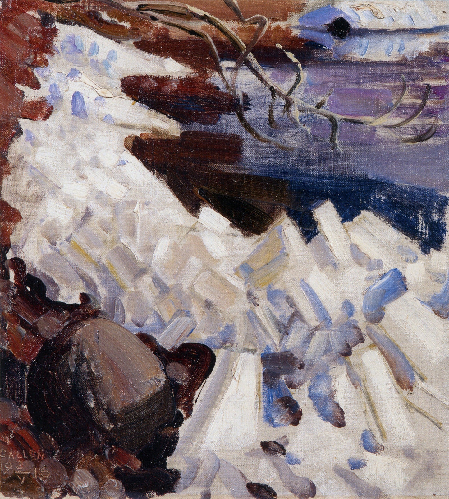 Ice Breaking on the Shores of Kalela, vintage artwork by Akseli Gallen-Kallela, 12x8" (A4) Poster