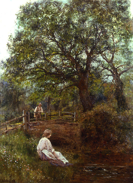 Watching the Trout, vintage artwork by Henry John Yeend King, 12x8" (A4) Poster