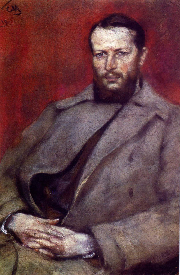 Portrait of Architect N.D. Vinogradov by Sergei Malyutin,A3(16x12