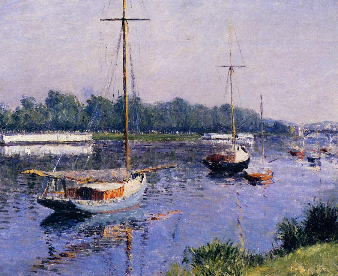 The Basin at Argenteuil, vintage artwork by Gustave Caillebotte, 12x8" (A4) Poster