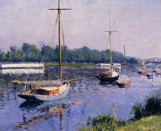 The Basin at Argenteuil, vintage artwork by Gustave Caillebotte, 12x8" (A4) Poster