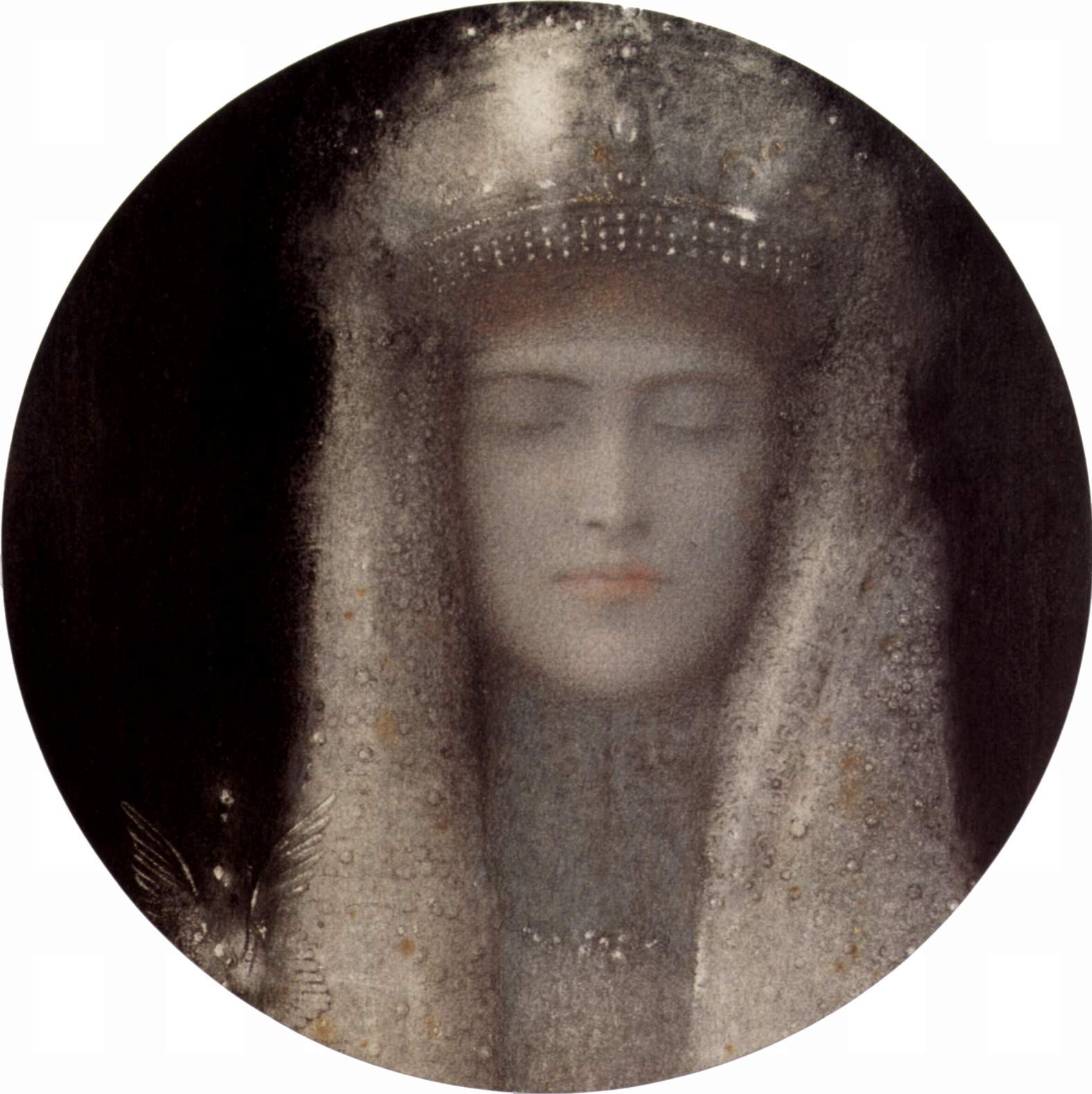The Silver Tiara, vintage artwork by Fernand Khnopff, 12x8" (A4) Poster