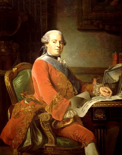 Portrait of Abel-François Poisson de Vandières, marquis de Marigny, vintage artwork by Alexander Roslin, 12x8" (A4) Poster