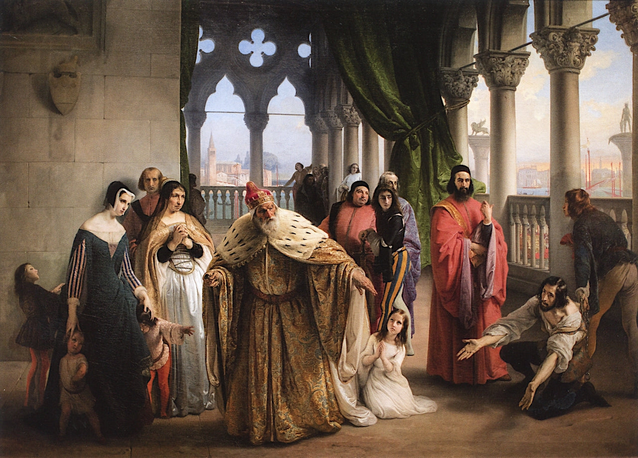 The Last Interview of Jacopo Foscaro with His Family, vintage artwork by Francesco Paolo Hayez, A3 (16x12") Poster Print